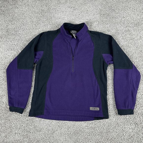 Black Diamond Sweaters - Black Diamond Fleece Pullover Womens Medium Purple Black Quarter Zip Made USA